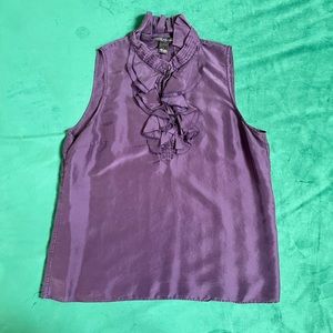 Sleeveless Ruffle Silk Top